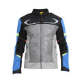 Air-X V2 Motorradjacke blau Gr. XL: Frontreißverschluss, graue Paneele, schwarze Ärmel