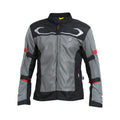 Reitjacke Air-X V2 grau-schwarz, vorne mit Reißverschluss und roten Akzenten