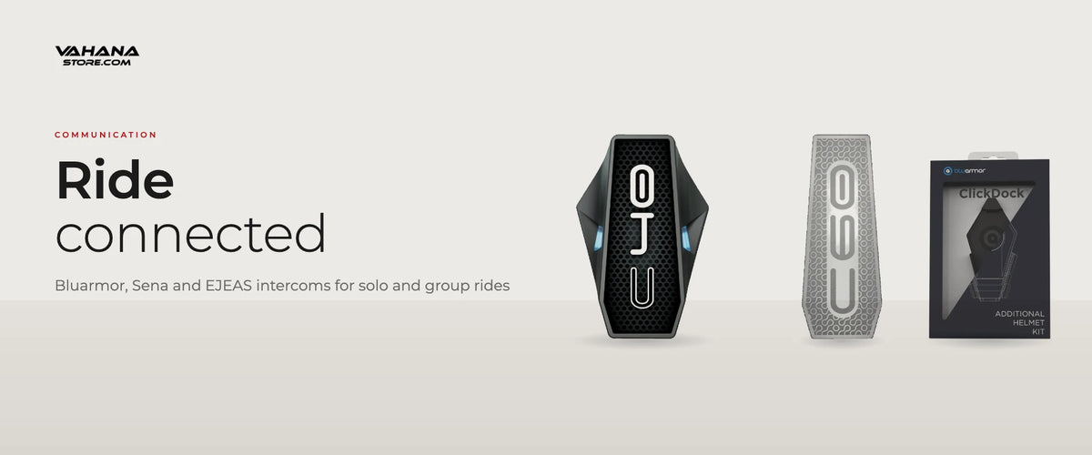 Bike intercoms from Bluarmor, Sena and EJEAS