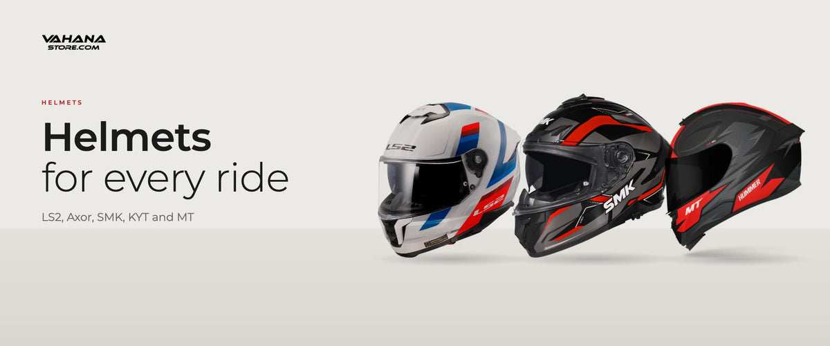 Helmets for every ride from LS2, Axor, SMK, KYT and MT