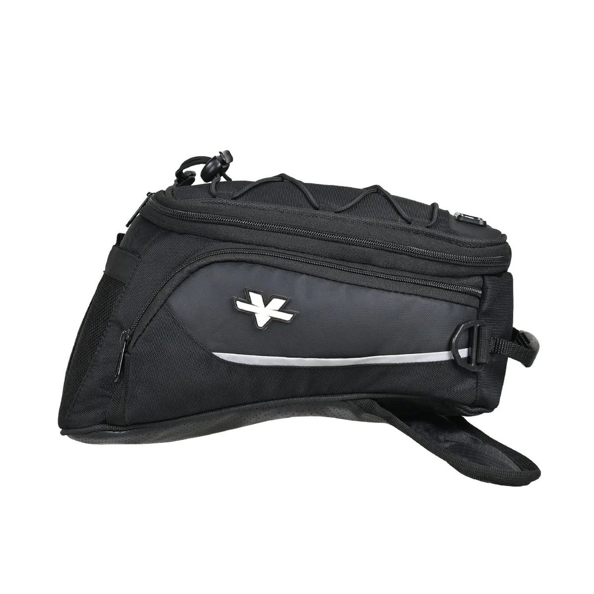 Viaterra Ace magnetic tank bag fitted to a steel fuel tank