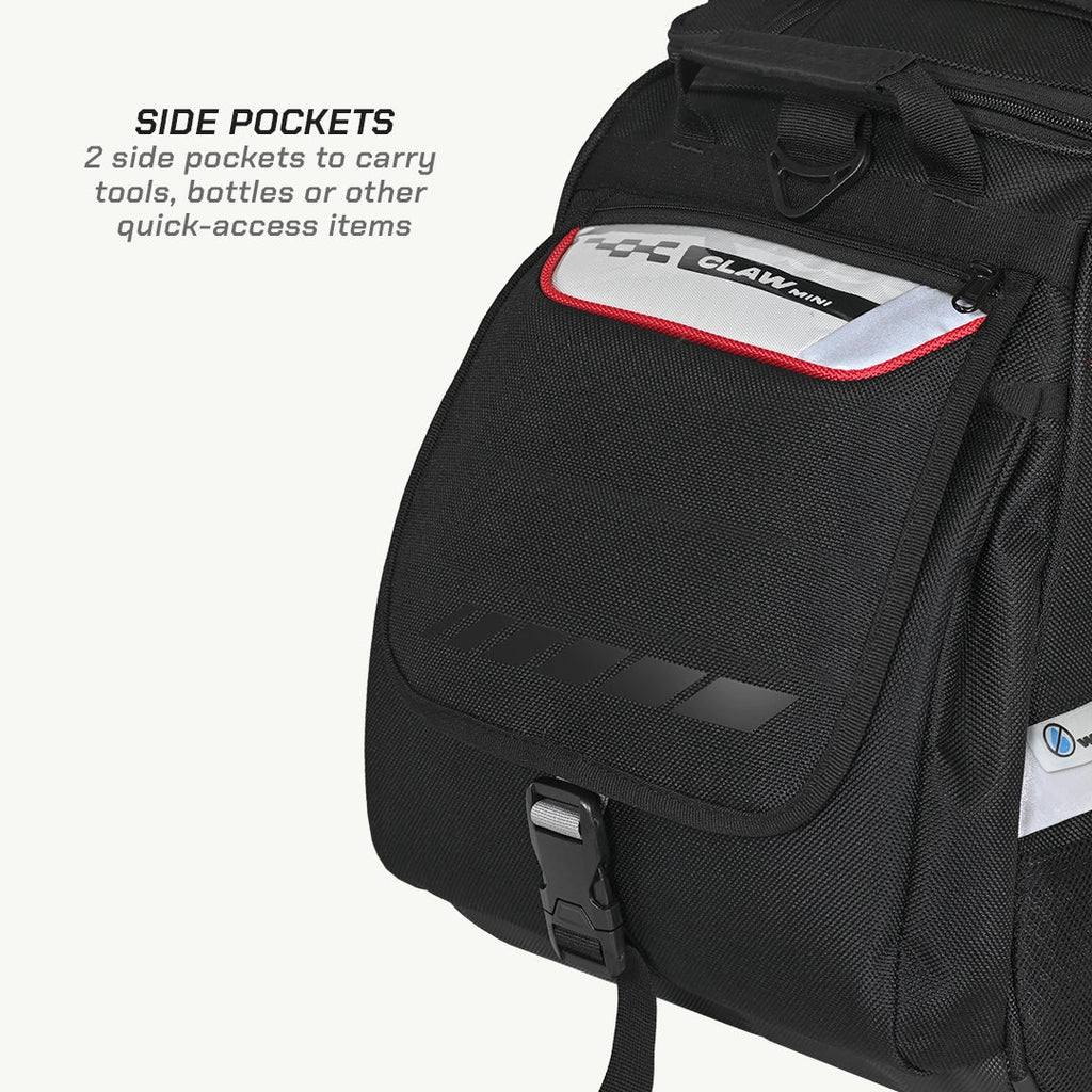 Viaterra Claw Mini tail bag external raincover fitted over the bag