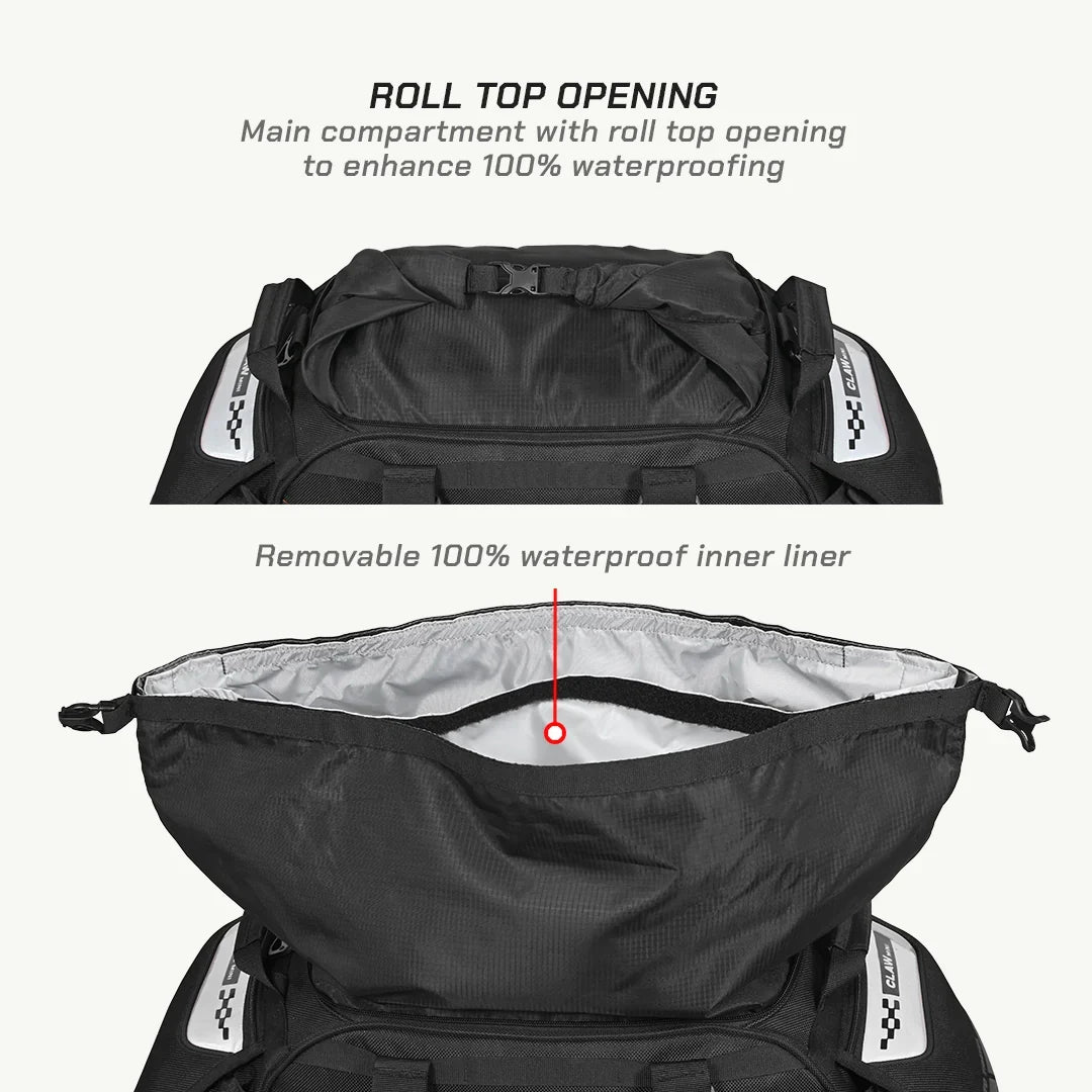 Viaterra Claw Mini tail bag mounted on a motorcycle tail section