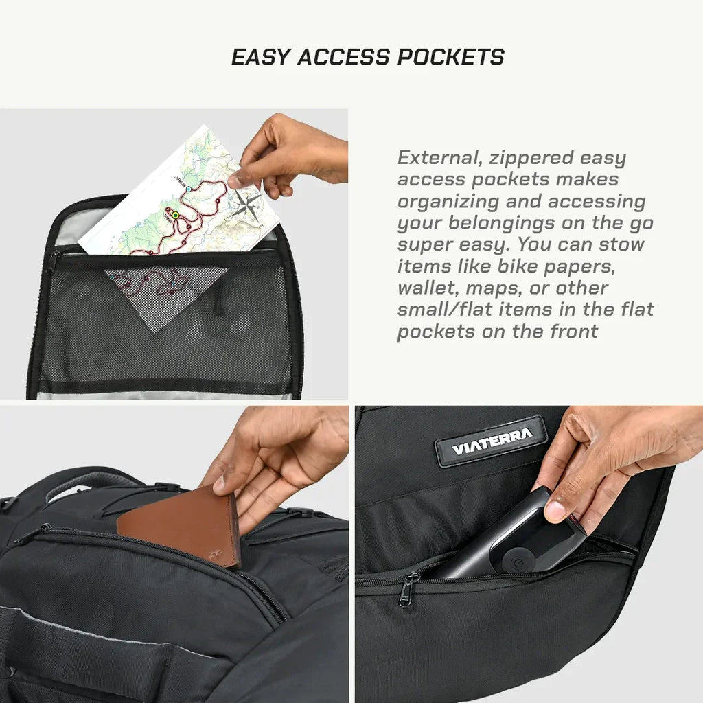 Viaterra Claw Pro tail bag rear view with reflective detailing