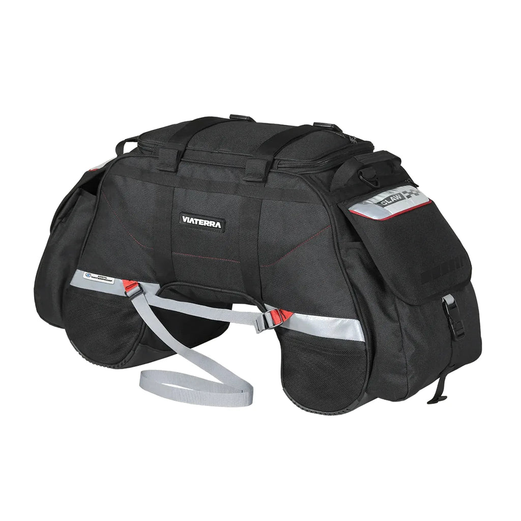 Viaterra Claw waterproof motorcycle tail bag in black, universal fit