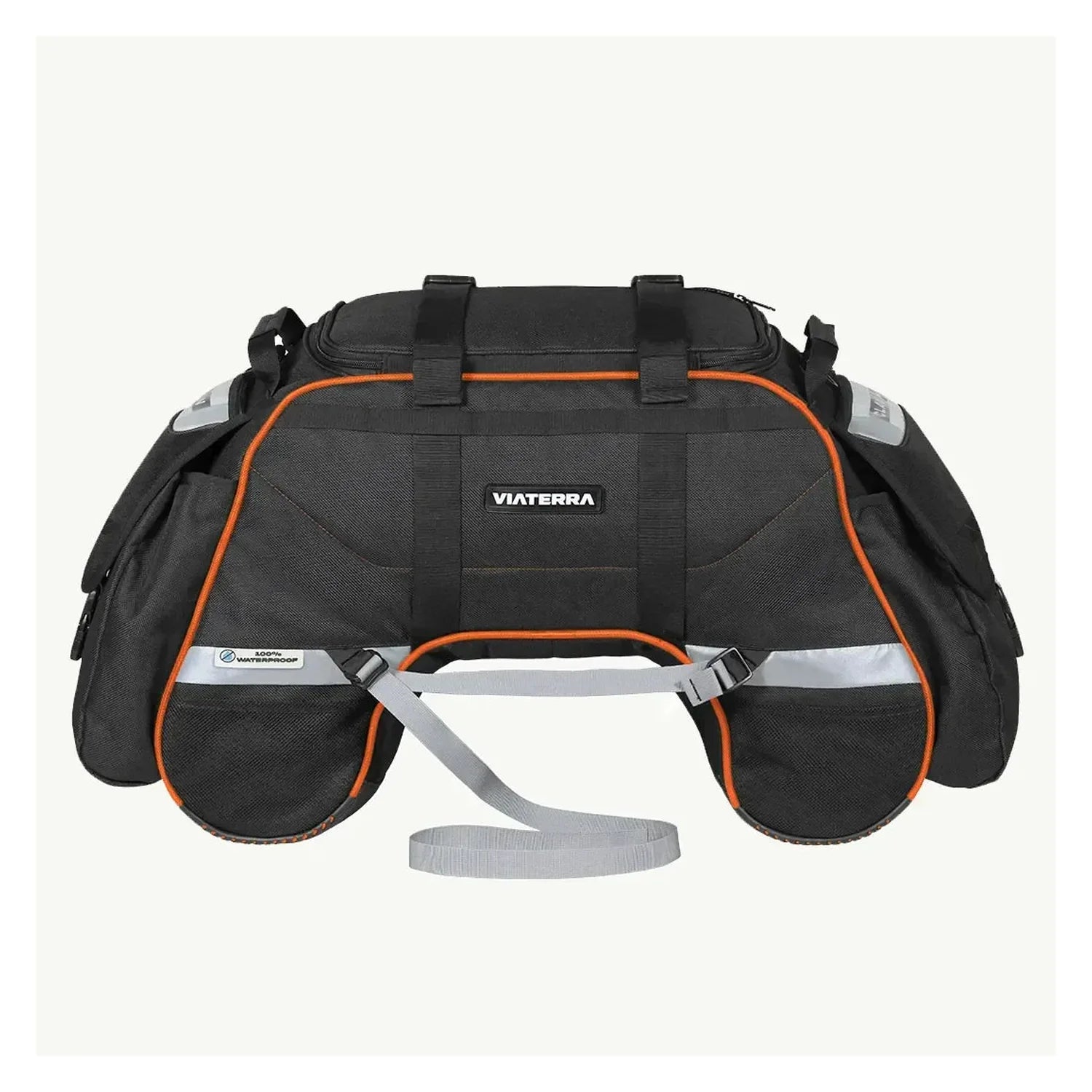 Viaterra Claw orange tail bag roll-top closure detail