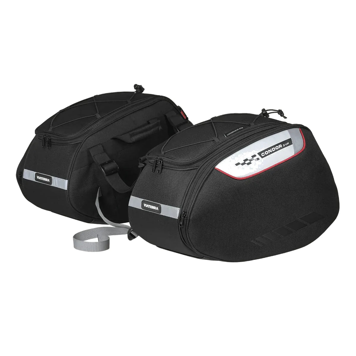 Viaterra Condor 2UP 64 litre waterproof motorcycle saddlebags in black