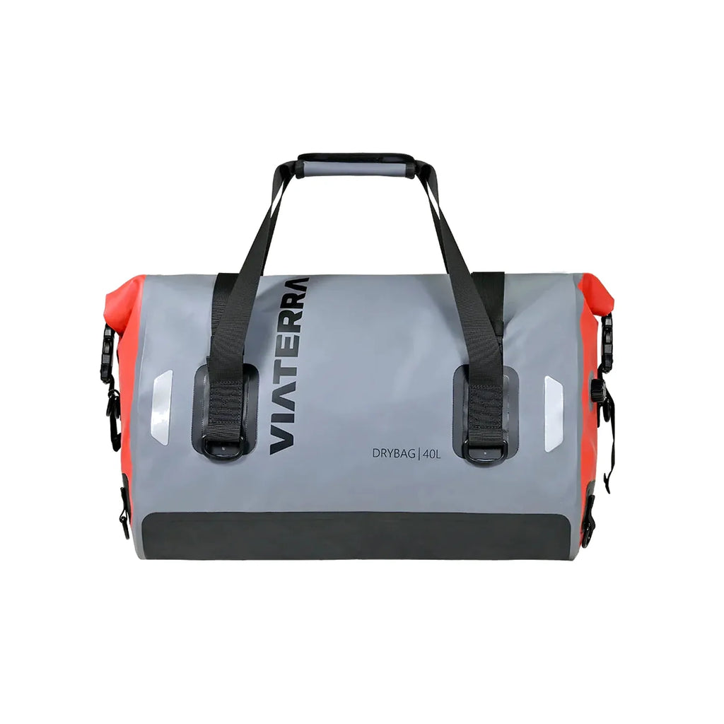 Viaterra DryBag 40L mounted on a motorcycle tail section