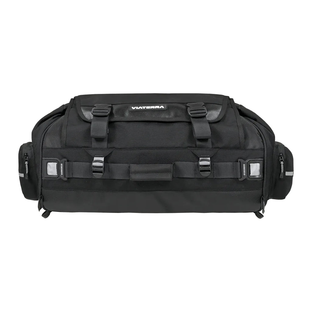 Viaterra Hammerhead 75L tail bag side profile showing full capacity