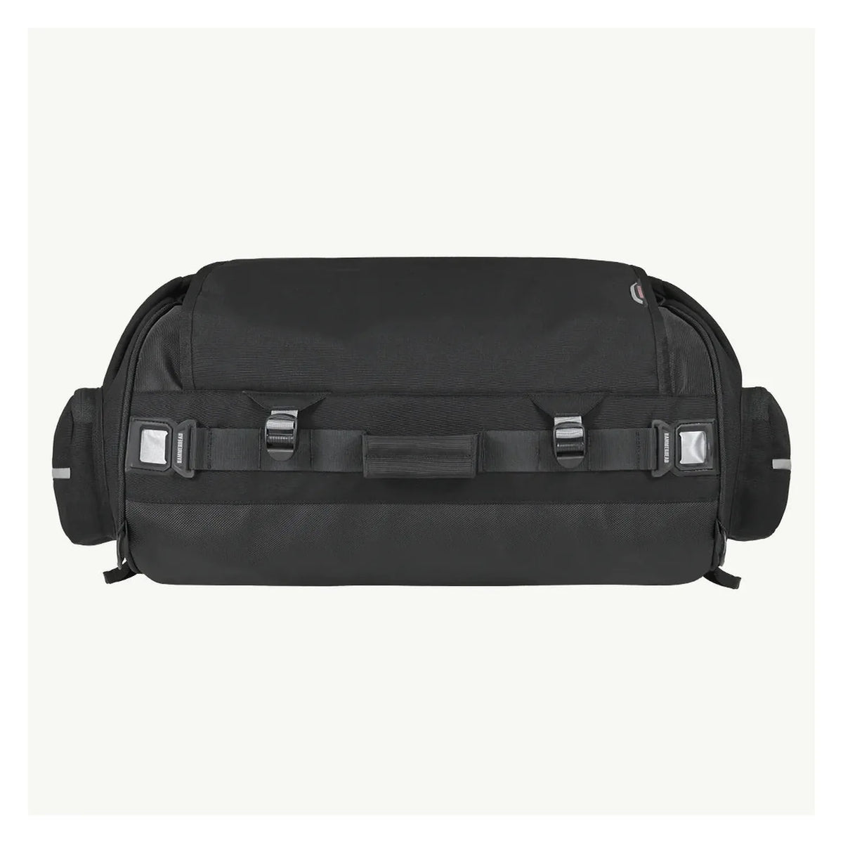 Viaterra Hammerhead 75L tail bag loaded with camping gear
