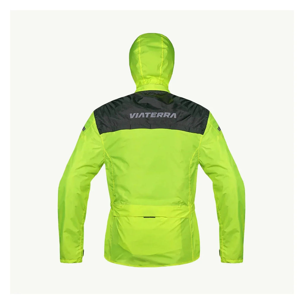 Viaterra M200 rain jacket packed down compact